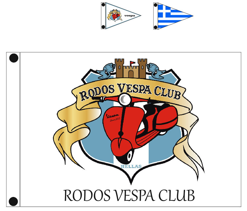 custom flags for VESPA CLUB RODOS