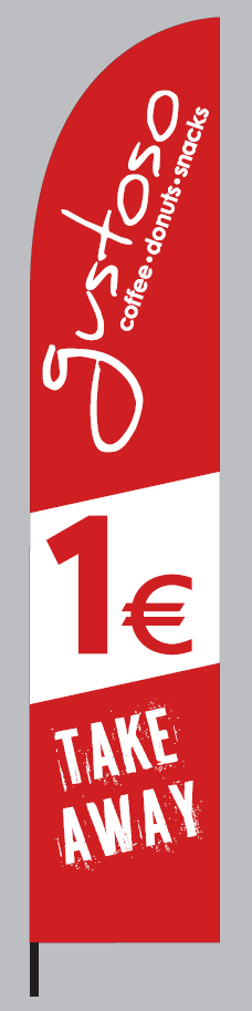 Διαφημιστική σημαία φτερό 70x340cm για το GUSTOSO CAFE