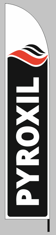 Διαφημιστικές σημαίες φτερό 70x340cm για την εταιρεία PYROXIL