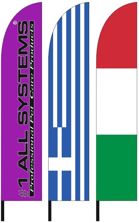 Διαφημιστικές σημαίες φτερό 70x340cm για την επιχείρηση ANIMAGROOM