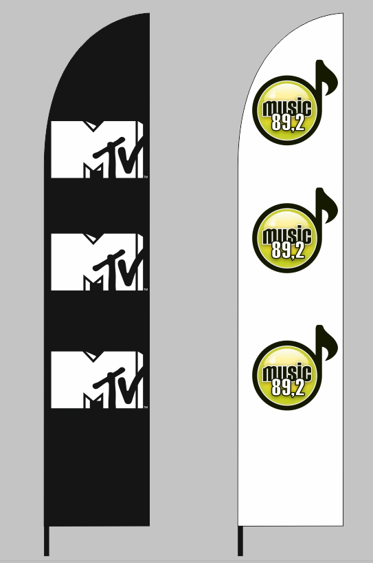 Διαφημιστικές σημαίες παραλίας για τις εταρείες MTV GREECE και MUSIC 89_2