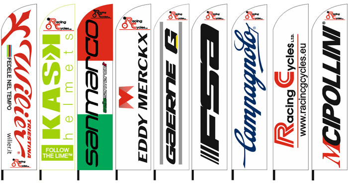 Διαφημιστικές σημαίες "φτερό" 70x340cm για την εταιρεία RACING CYCLES (set2) 