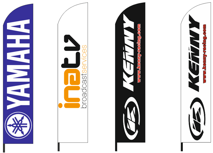 Διαφημιστικές σημαίες "φτερό" 70x340cm για την εταιρεία RACING CYCLES (set3)  