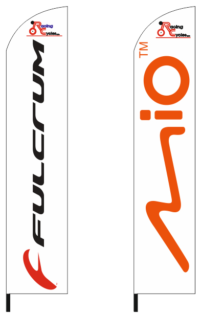 Διαφημιστικές σημαίες "φτερό" 70x340cm για την εταιρεία RACING CYCLES (set4) 