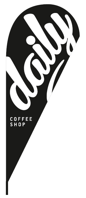 Διαφημιστική σημαία δάκρυ 110x265cm για το COFFEE SHOP DAILY