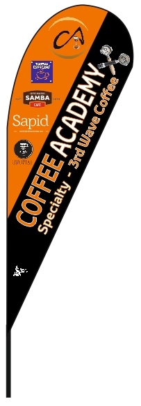 Διαφημιστική σημαία δάκρυ 110x290cm για την COFFEE ACADEMY